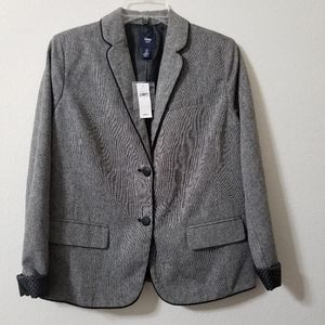 Gap Tweed Lined Jacket 2 Button Size 8 NWT